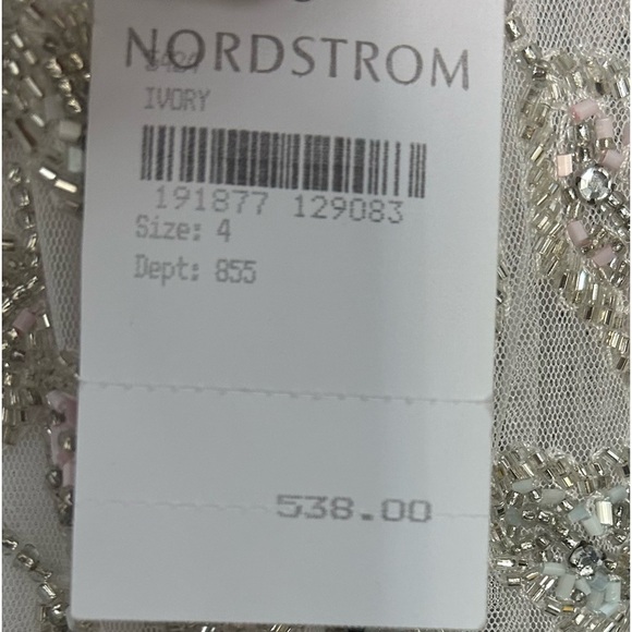 Mac Duggal 5424 NWT Foliage Embellished Midi Sheath Dress - Picture 7 of 8